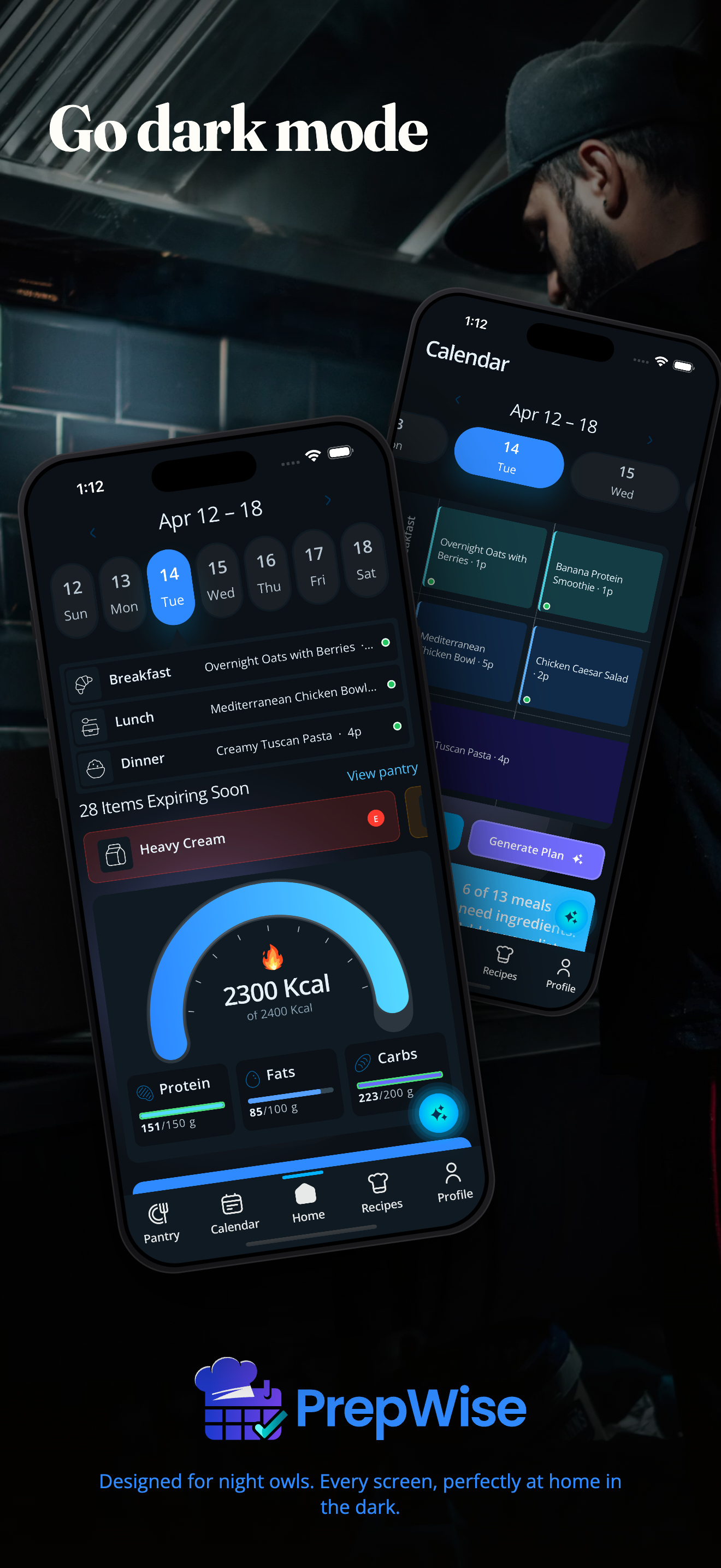 Designed for night owls, full dark mode